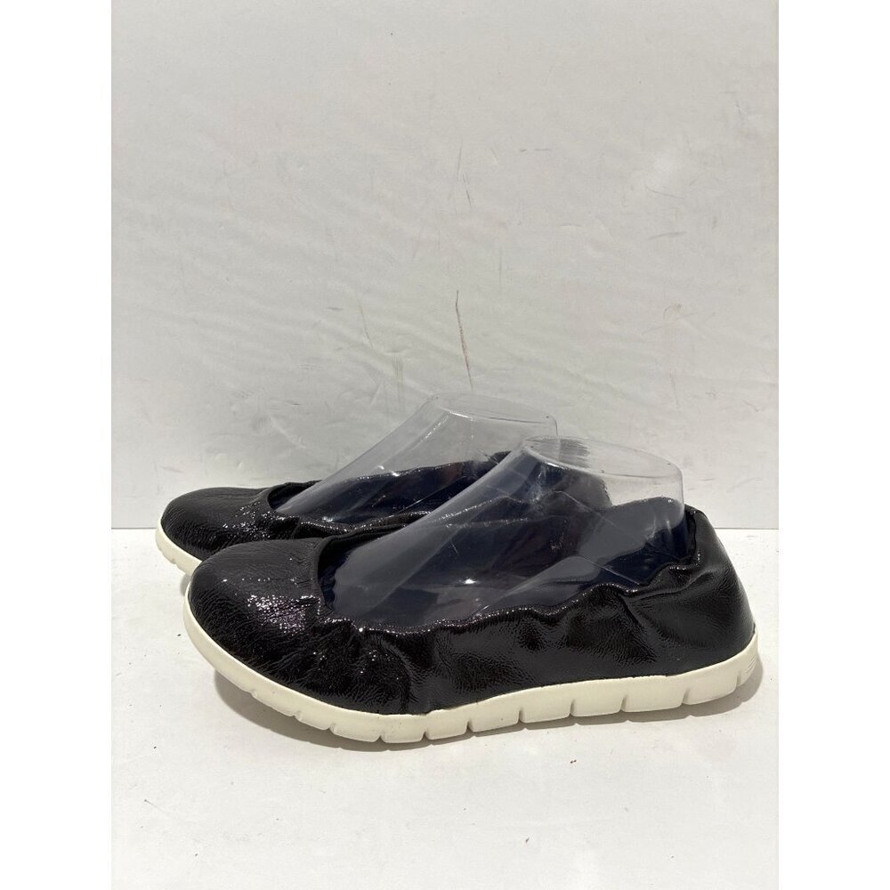 SAS Womens Radiant Ballet Flats US 9WW Black Leather Slip On confort